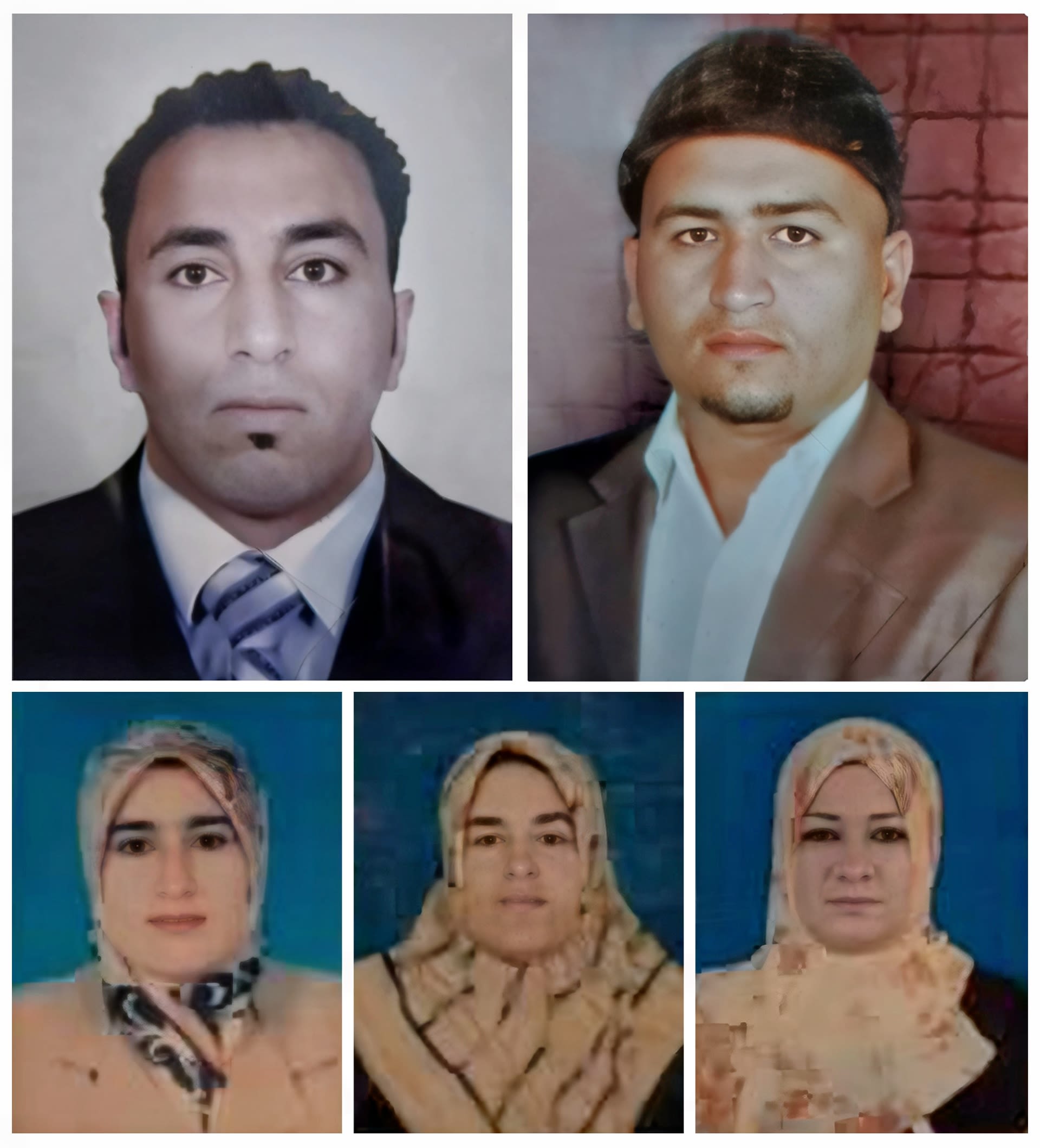 صور الأشقاء الخمسة مفتاح وعلي وحواء وليلى وريما. المصدر عائلة هرودة