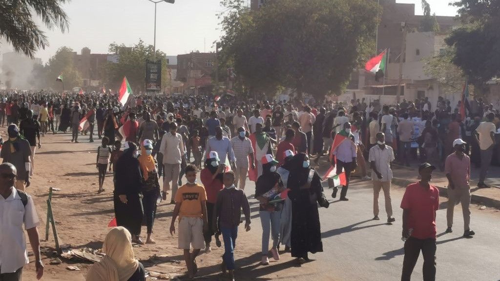 آلاف المتظاهرين احتجاجا على المكون العسكري في السودان