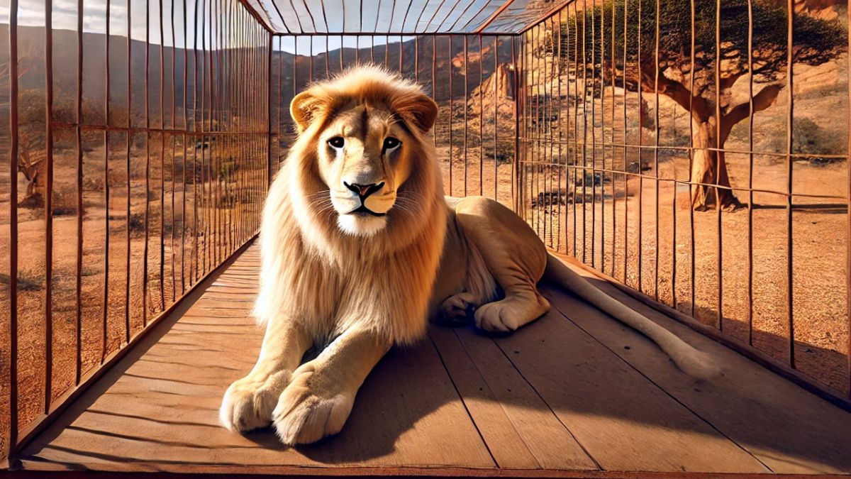 تريندينغ | رجل جزائري يربي أسد أفريقي نادر في بيته