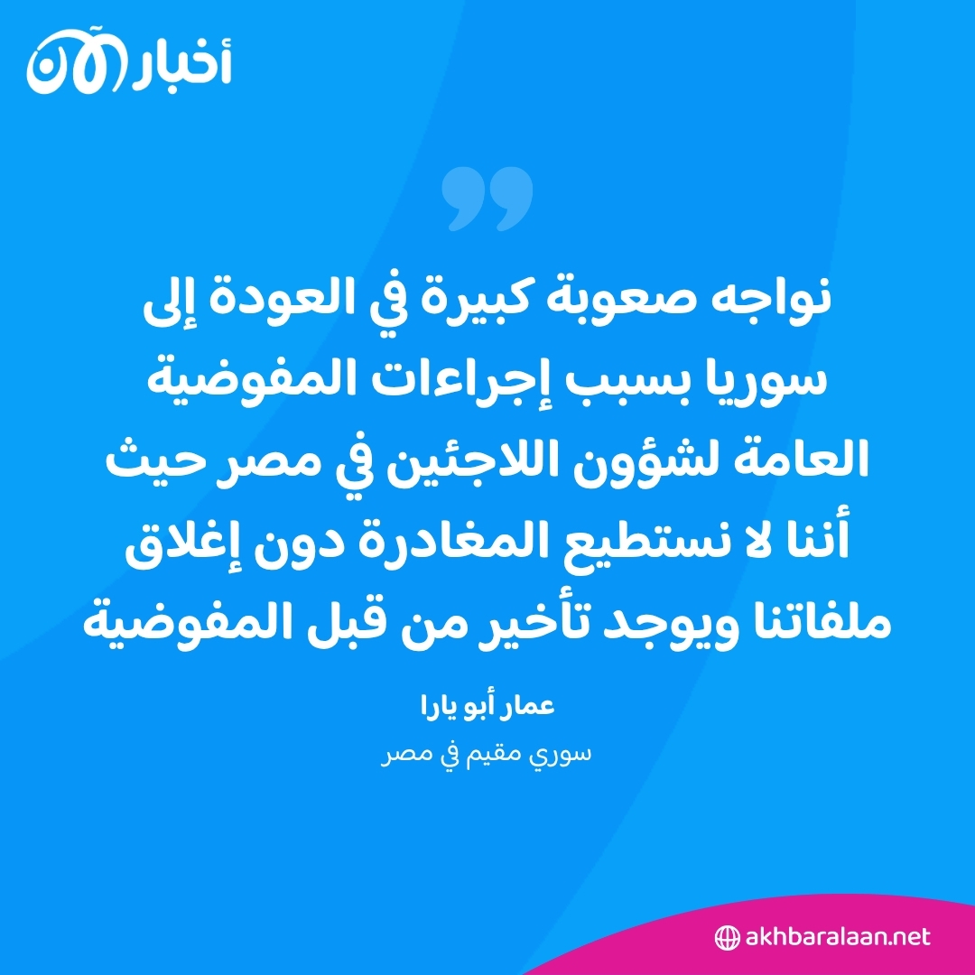 تعقيدات أمام السوريين الراغبين بالعودة من مصر.. مواطن سوري يكشف السبب!